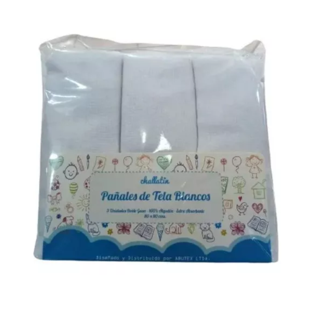 Pack 3 Pañales 100% Algodón