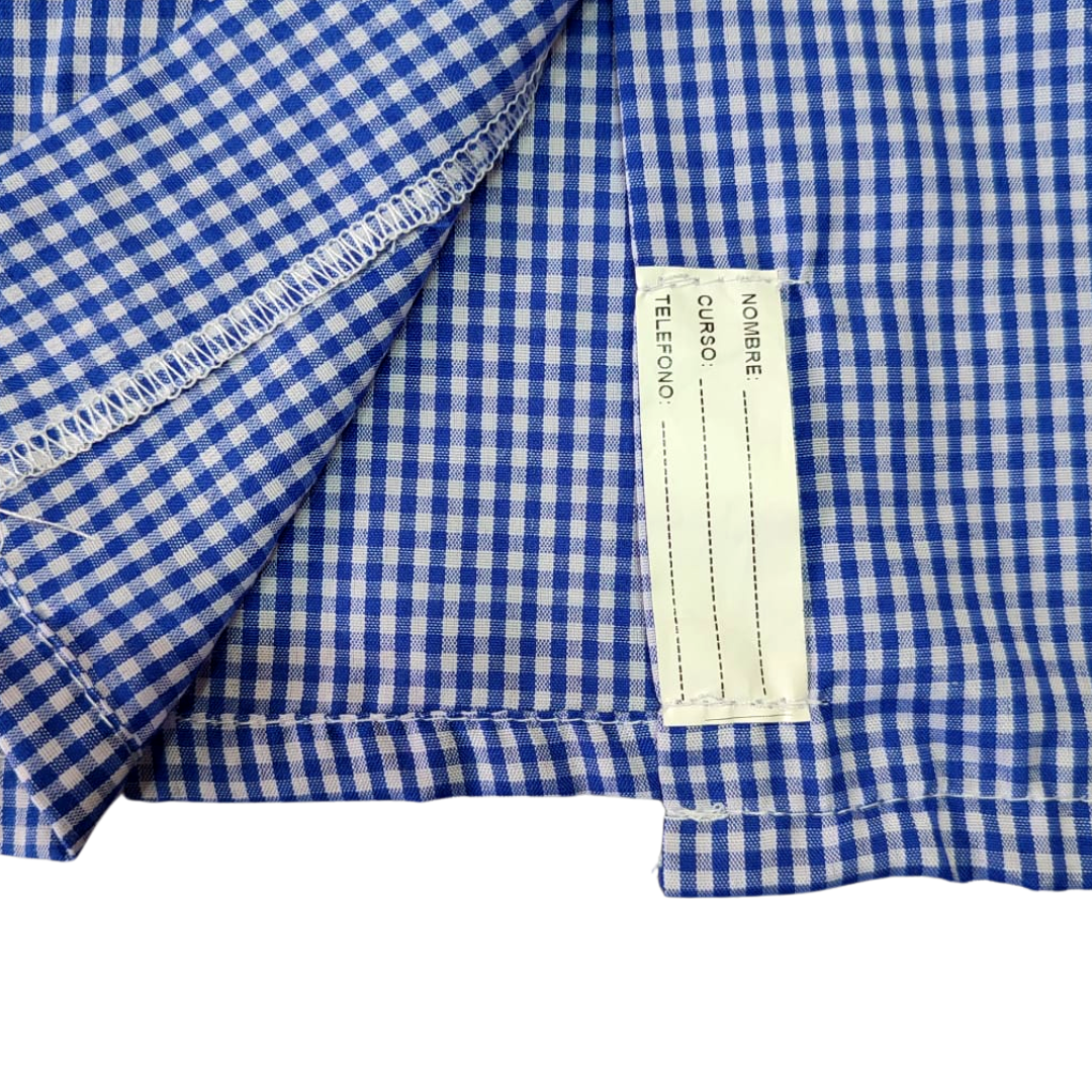 Delantal De Párvulo C/Bolso 2 Azul Niña