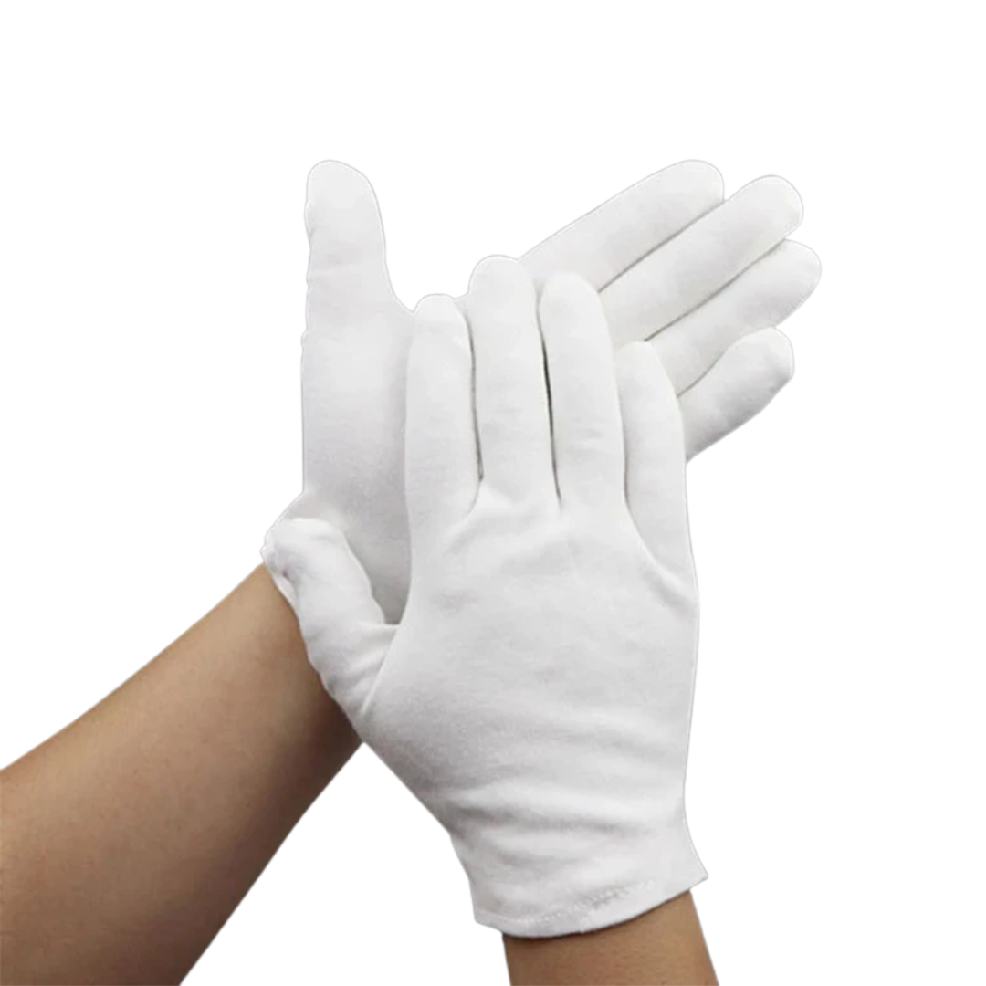 Pequeño tamaño personalizado de 3 a 8 años de edad guantes blancos