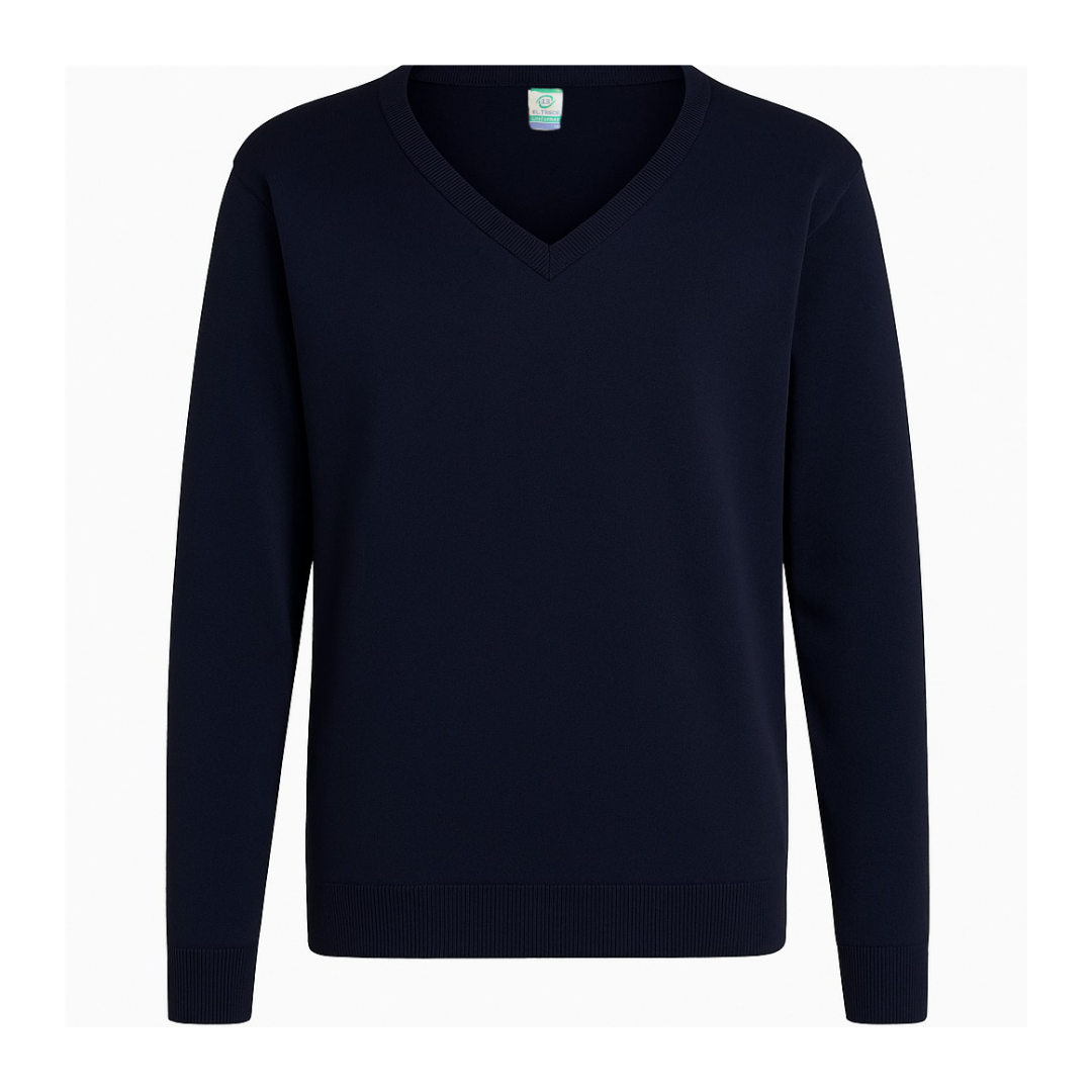 Azul Marino Sueter Cuello V Dama Jersey Mujer Invierno Oodji