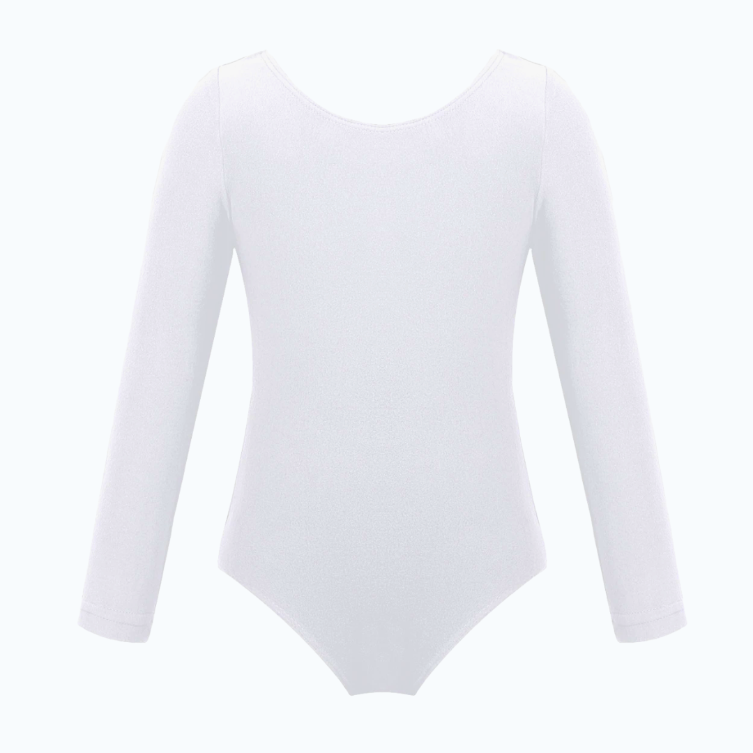 Mallas Ballet Blanco Niña Manga Larga Danza Gimnasia