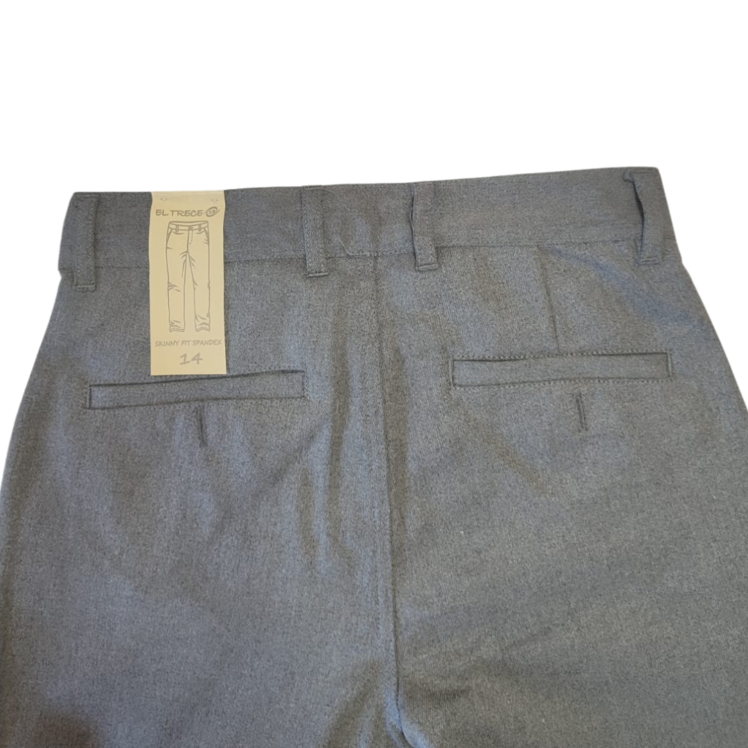 Pantalón Slim Spandex De Colegio Gris Niño