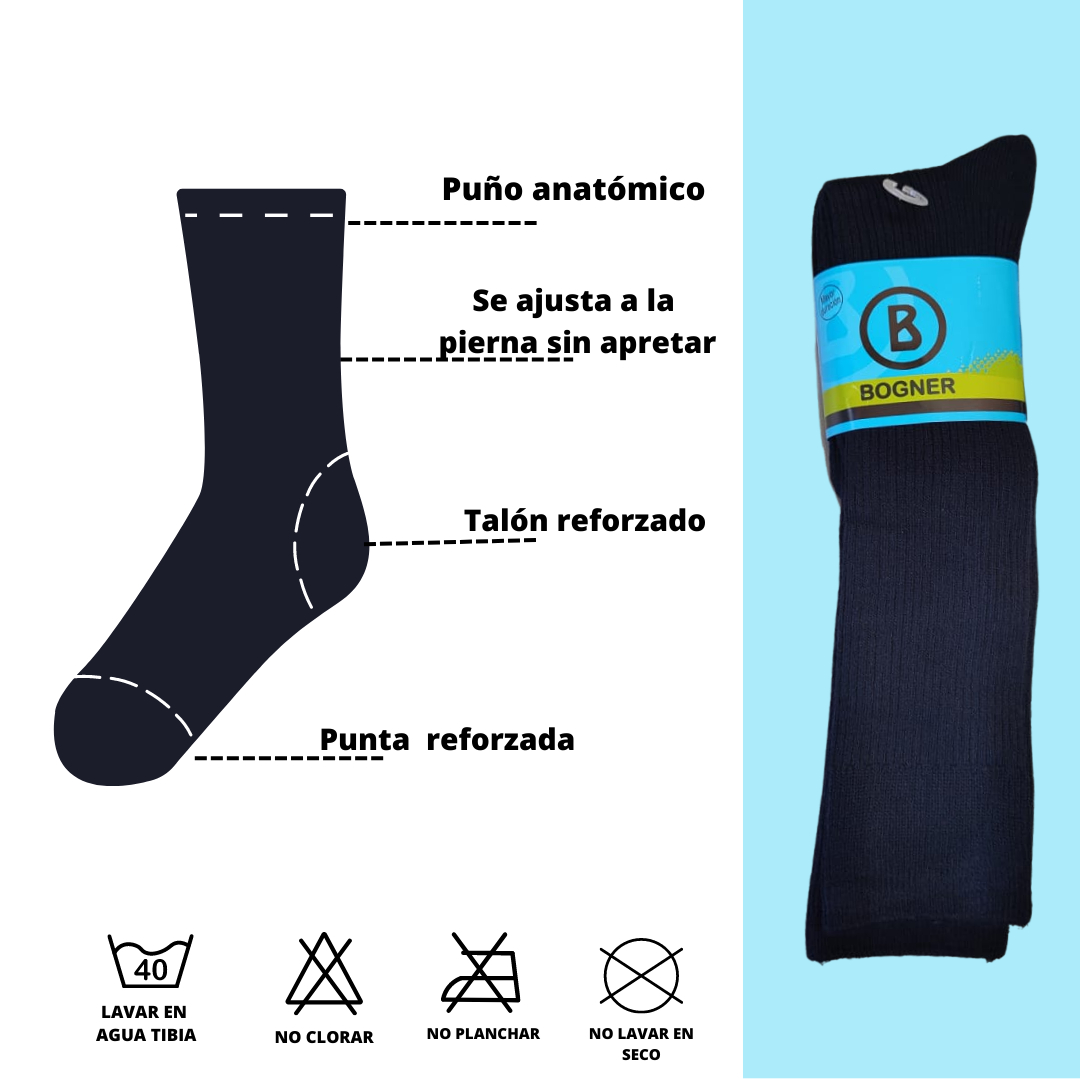 Pack-2 Calcetas de Colegio bambu OM 885 Azul
