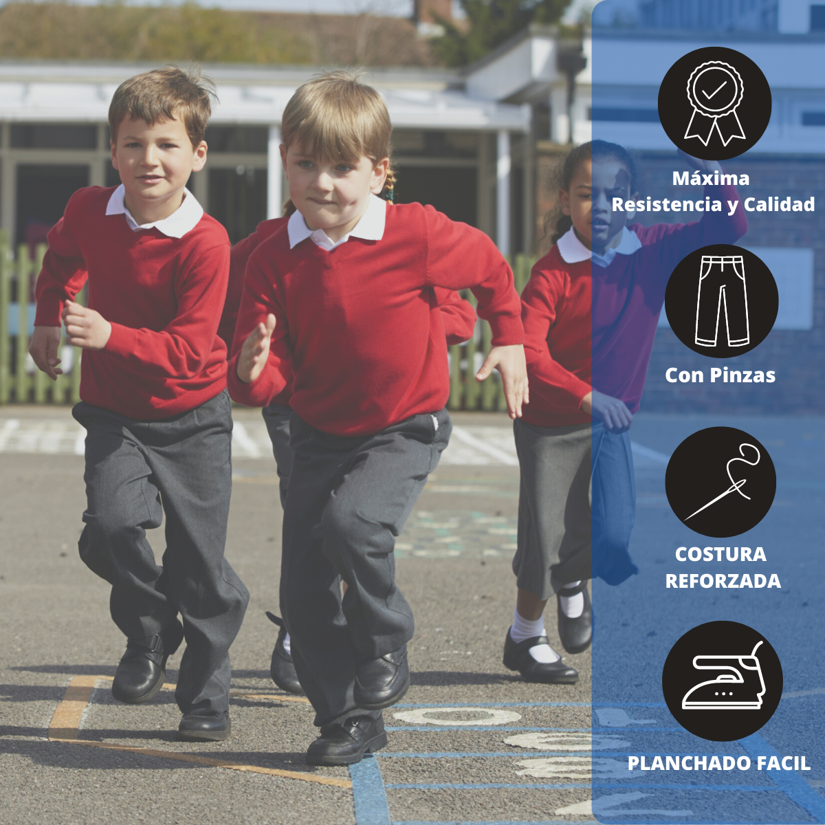 Pantalón Cargo De Colegio Gris Niño