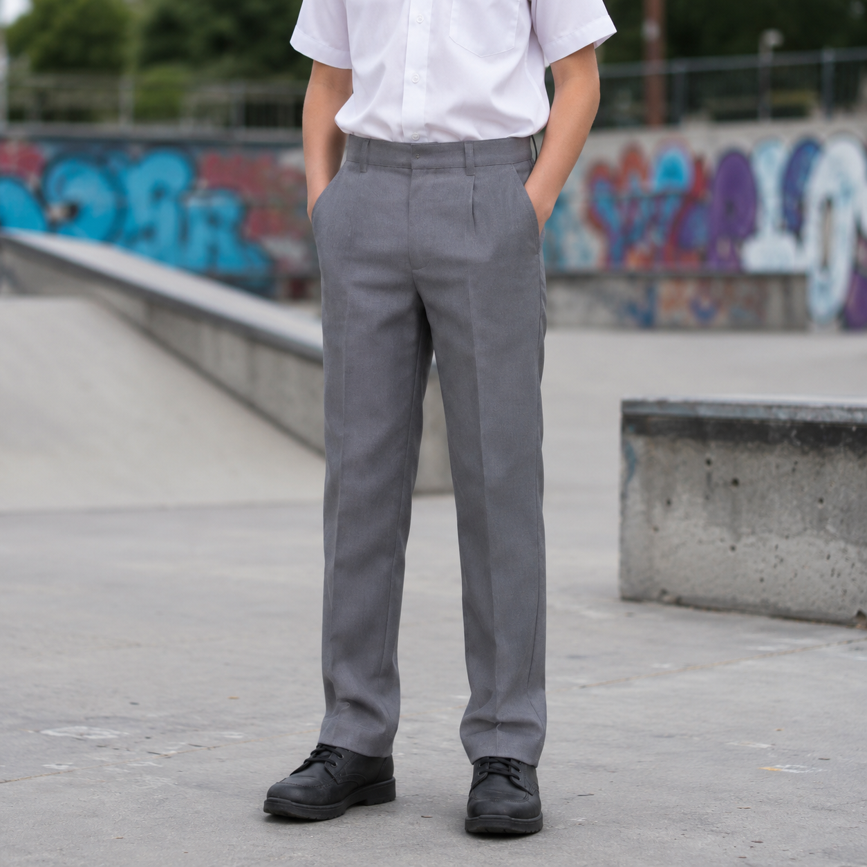 Pantalón Colegio Clásico Gris Niño