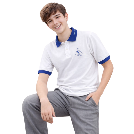 Polera Con Cuello M/C Blanca Colegio Concepción de Talca