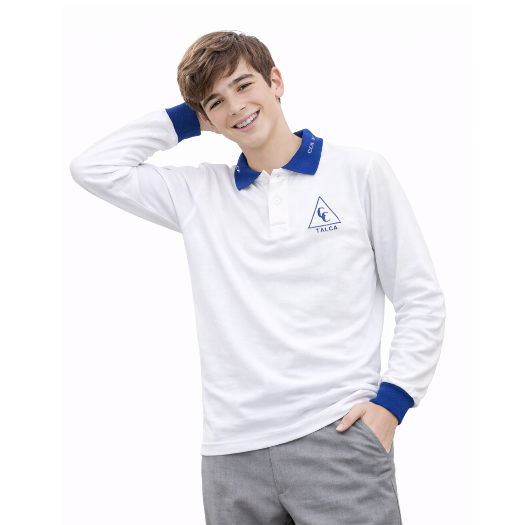 Polera Con Cuello Blanca M/L Colegio Concepción de Talca