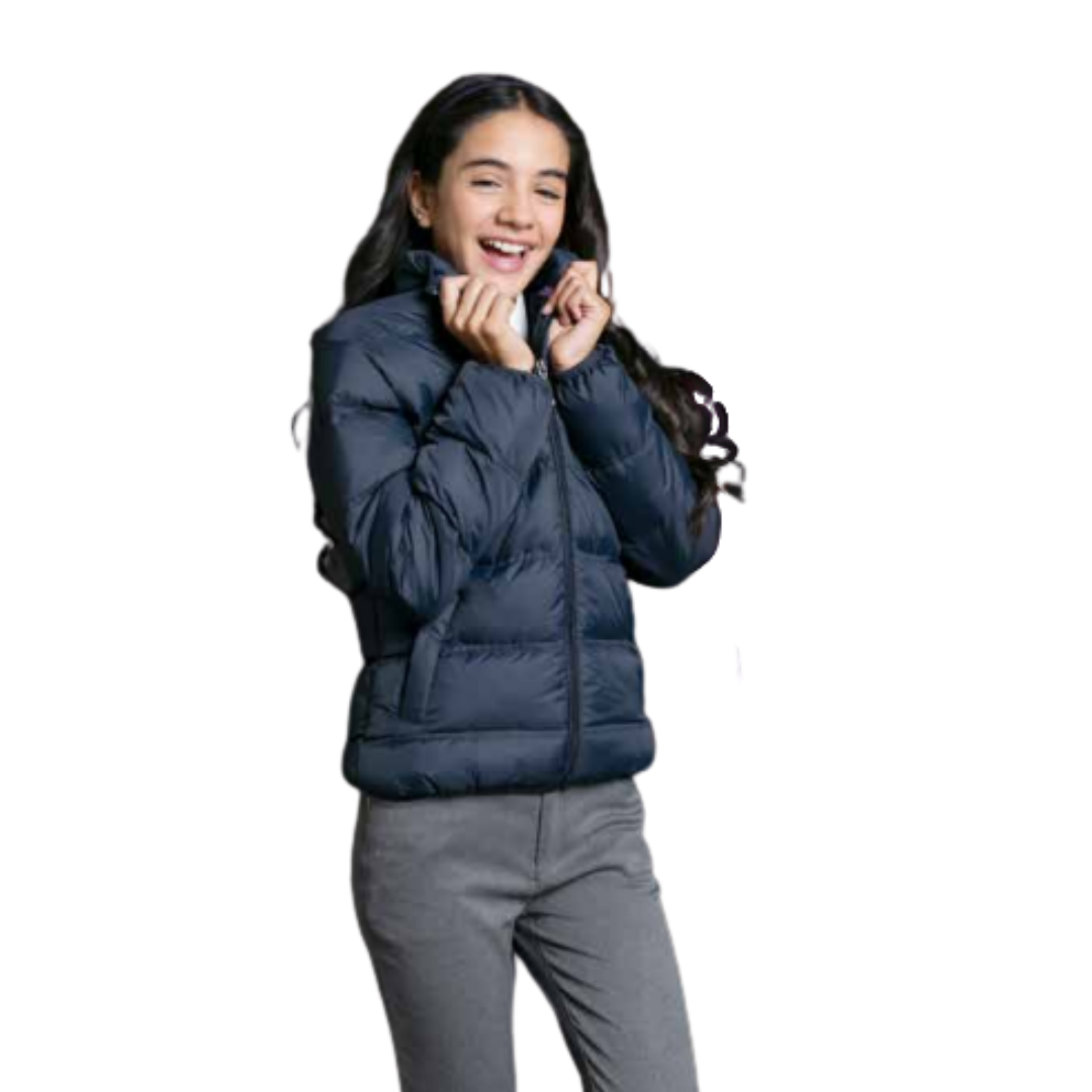 Parka Colegio Azul Jayson Con bolso Empacable Niña