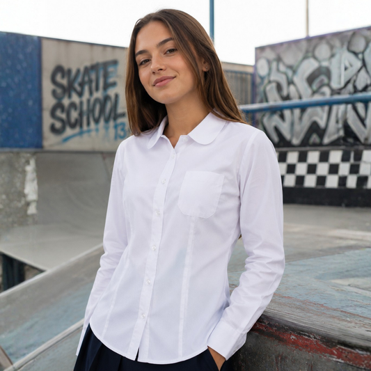 Blusa Entallada Blanca Niña