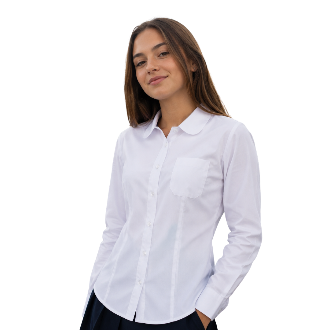 Blusa Entallada Blanca Niña