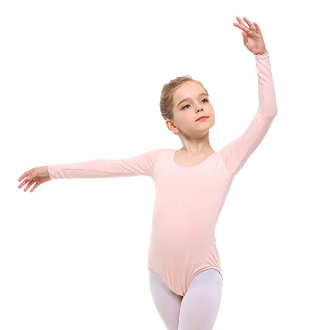 Mallas Ballet Rosa Niña Manga Larga Danza Gimnasia 12 14