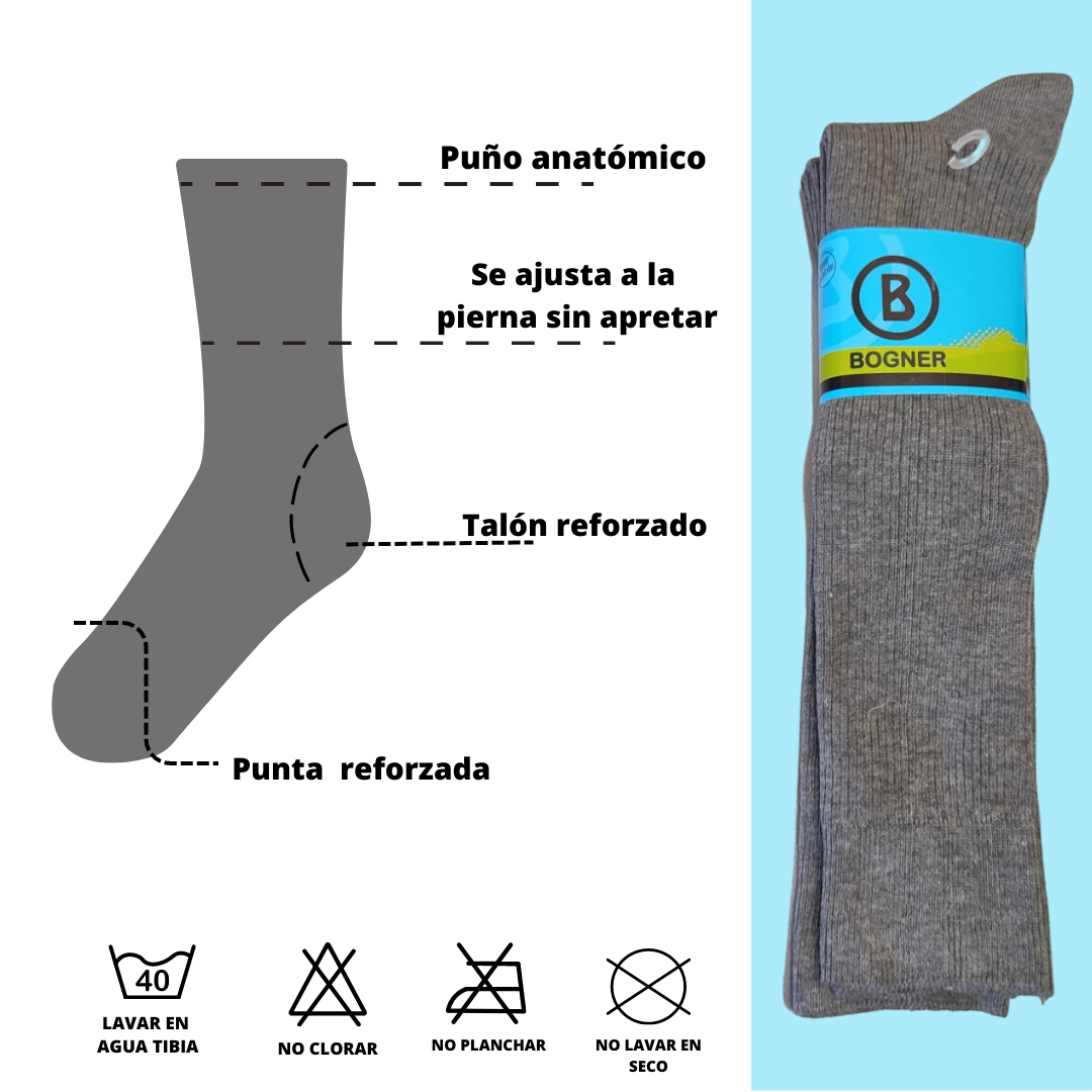 Pack-2 Calcetas de Colegio Bambu Gris